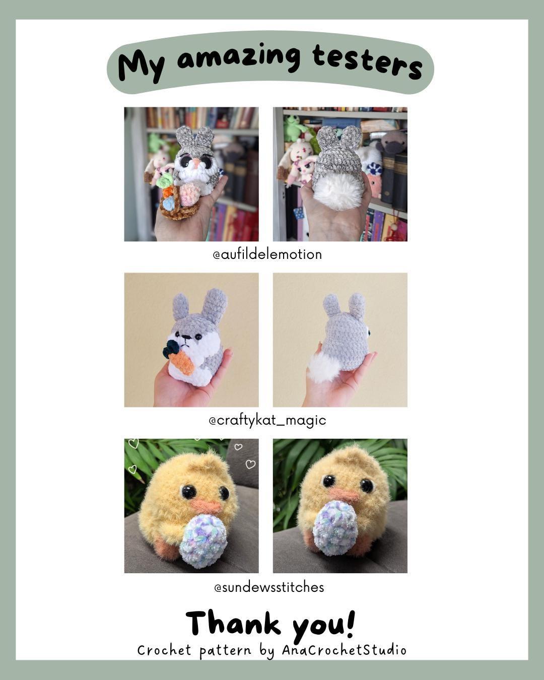 Chubby Easter Bunny and Chick Low - No sew PDF Crochet pattern Chubby Amigurumi thumbnail 10