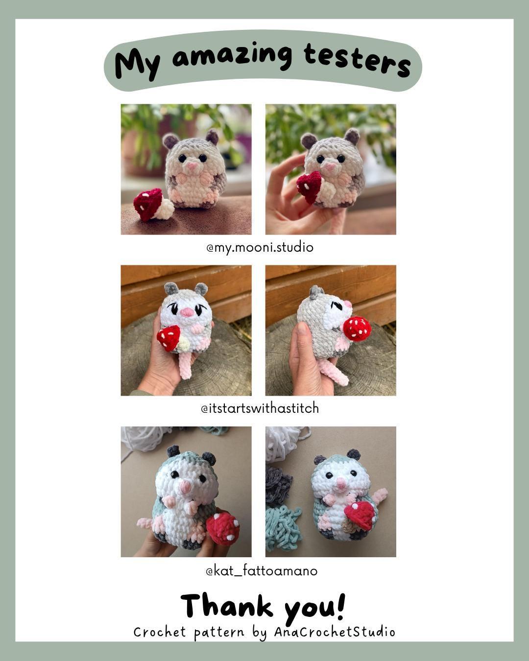 Fox and Opossum Low sew PDF Crochet pattern Chubby Amigurumi thumbnail 7