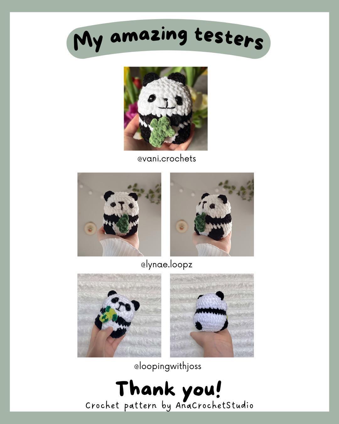 Chubby Panda No sew PDF Crochet pattern Amigurumi thumbnail 4