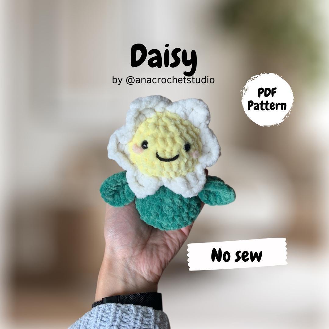 Daisy flower no sew PDF crochet pattern amigurumi