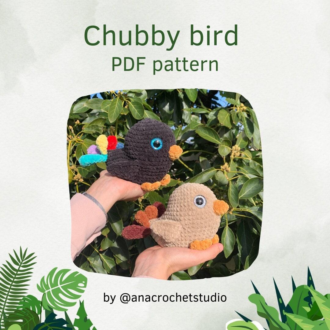 Chubby bird low sew crochet pattern amigurumi, PDF download, plushie pattern