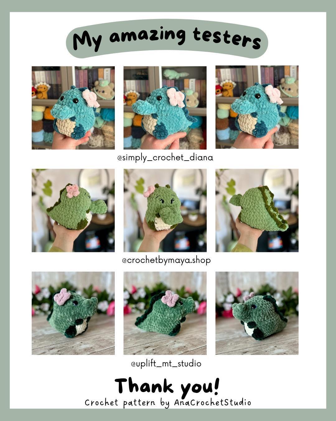 Chubby Crocodile No sew PDF Crochet pattern Alligator Amigurumi thumbnail 4