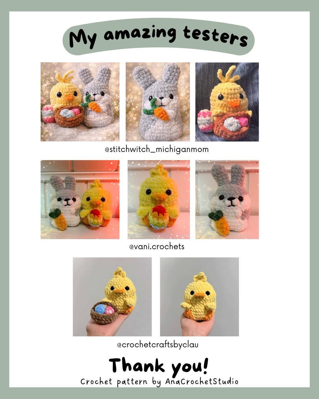 Chubby Easter Bunny and Chick Low - No sew PDF Crochet pattern Chubby Amigurumi thumbnail 8