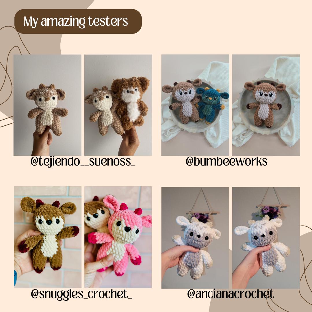 Forest Animals No-Sew Crochet Pattern: Fox, Deer, Squirrel, Beaver, Raccoon and Reindeer (PDF Pattern) woodland amigurumi thumbnail 11