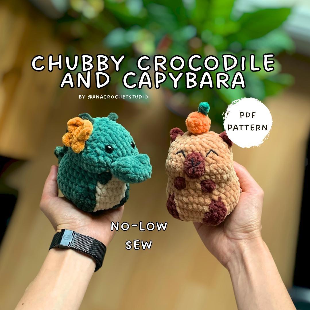 Crocodile and Capybara No - Low sew PDF Crochet pattern Chubby Amigurumi