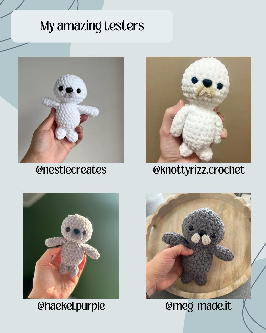 Snowy Animals No sew PDF Crochet pattern Amigurumi: Penguin, Seal and Snow Leopard thumbnail 10