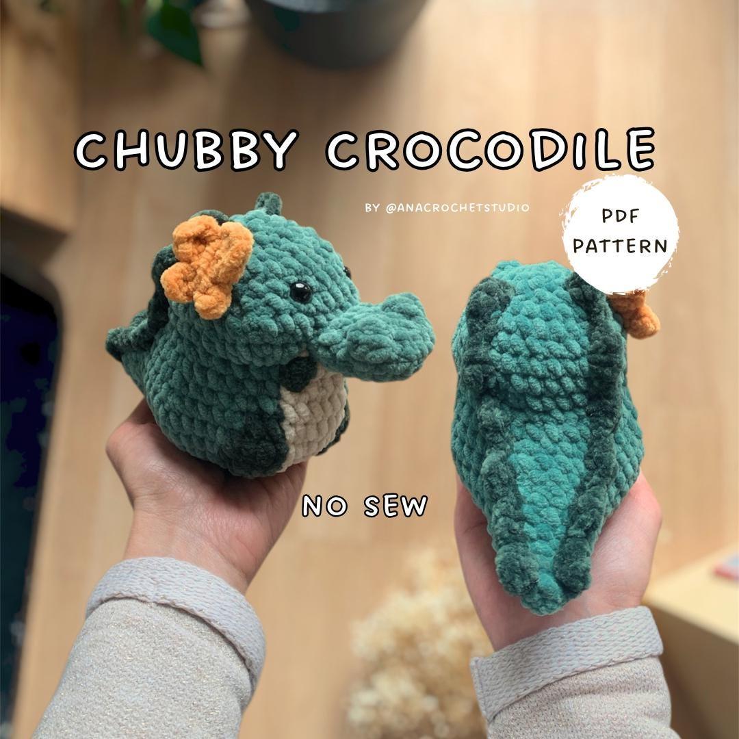 Chubby Crocodile No sew PDF Crochet pattern Alligator Amigurumi