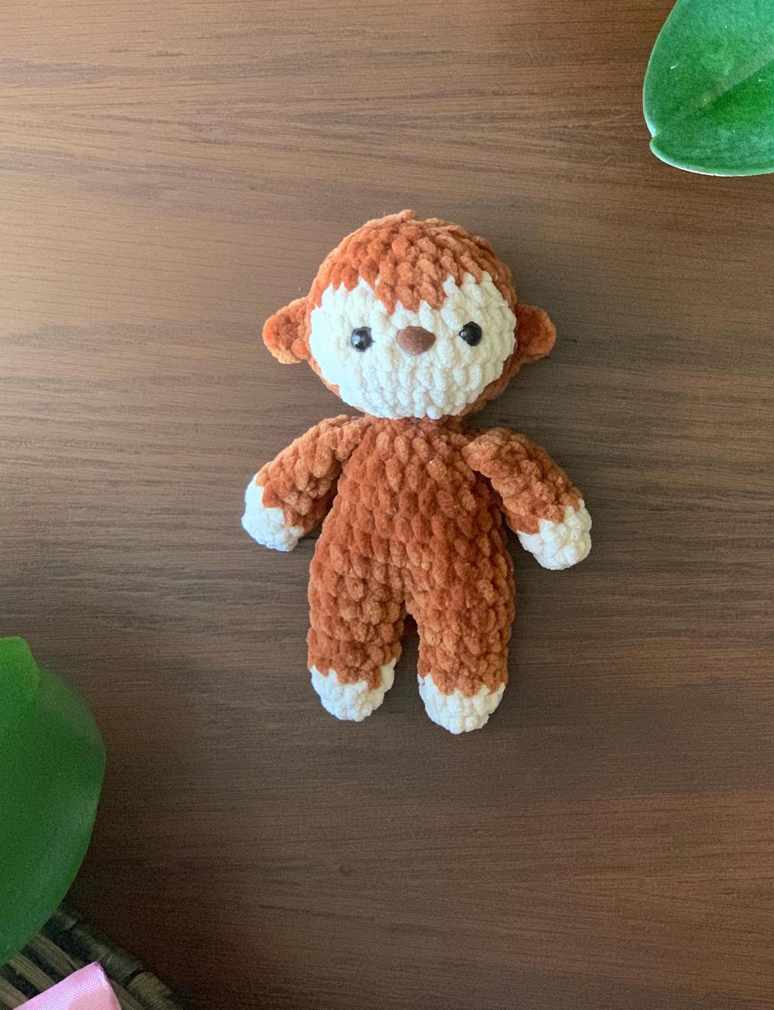 Monkey Crochet Pattern No Sew – Beginner Amigurumi Plush Toy PDF, Easy Cute Animal thumbnail 4