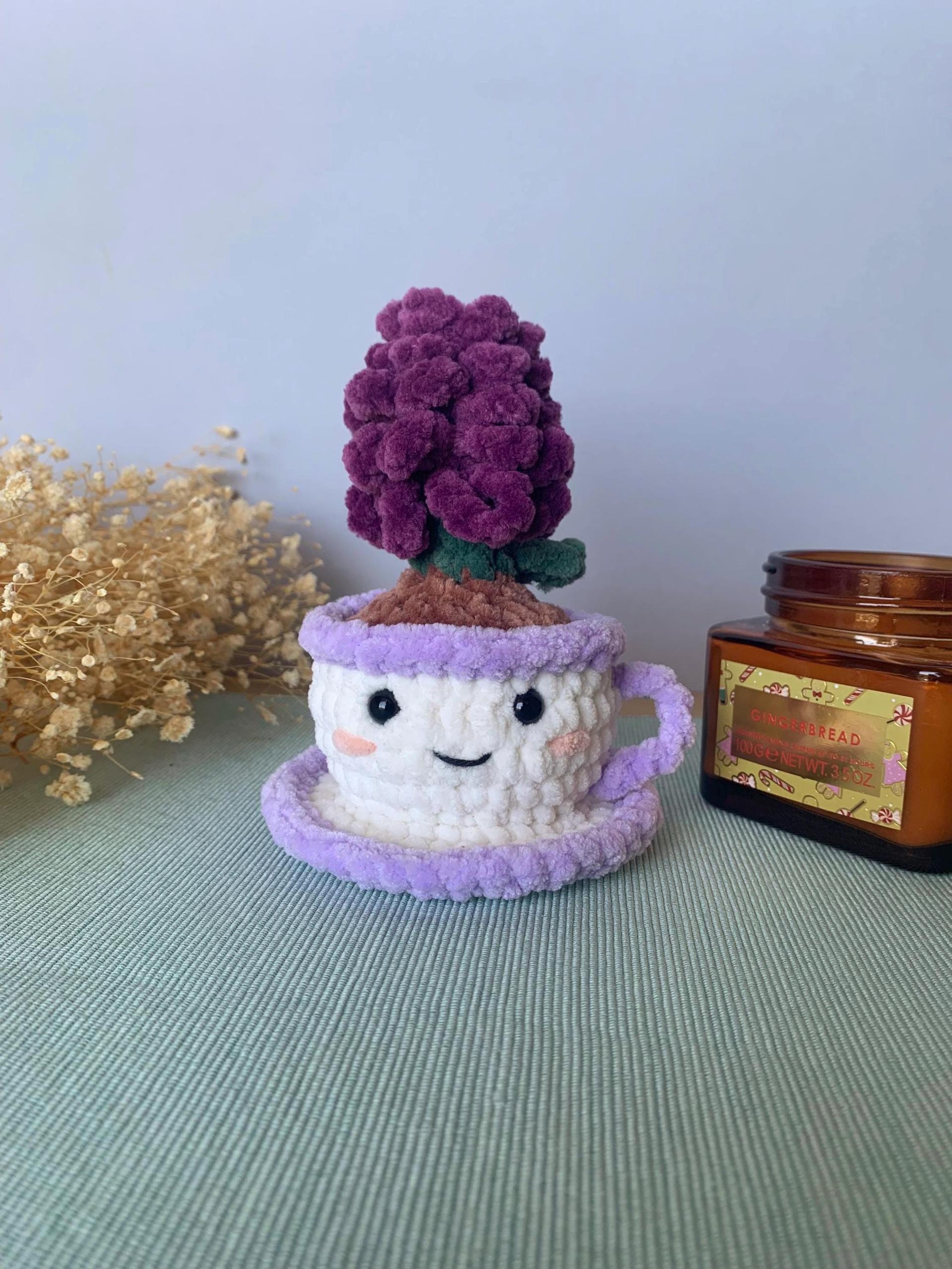 Flower in a teacup PDF crochet pattern hyacinth amigurumi thumbnail 3