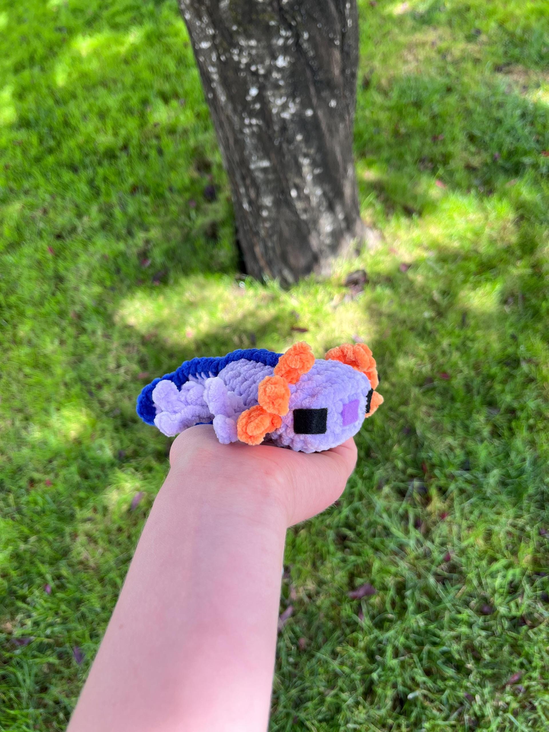 Minecraft-Inspired Baby Axolotl Crochet Plushie Stuffed Animal thumbnail 5