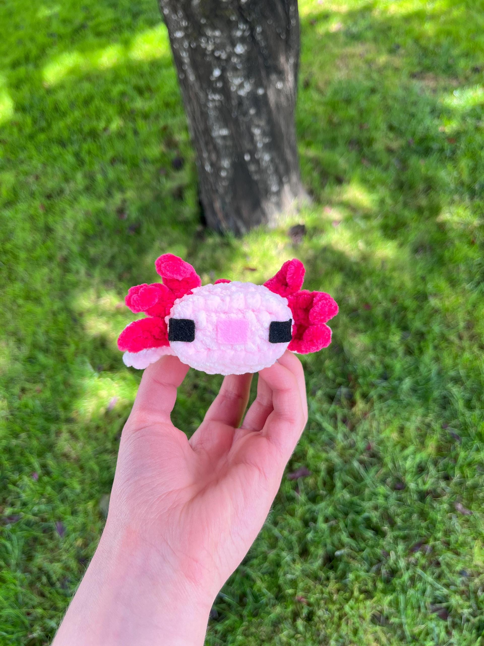 Minecraft-Inspired Baby Axolotl Crochet Plushie Stuffed Animal thumbnail 3