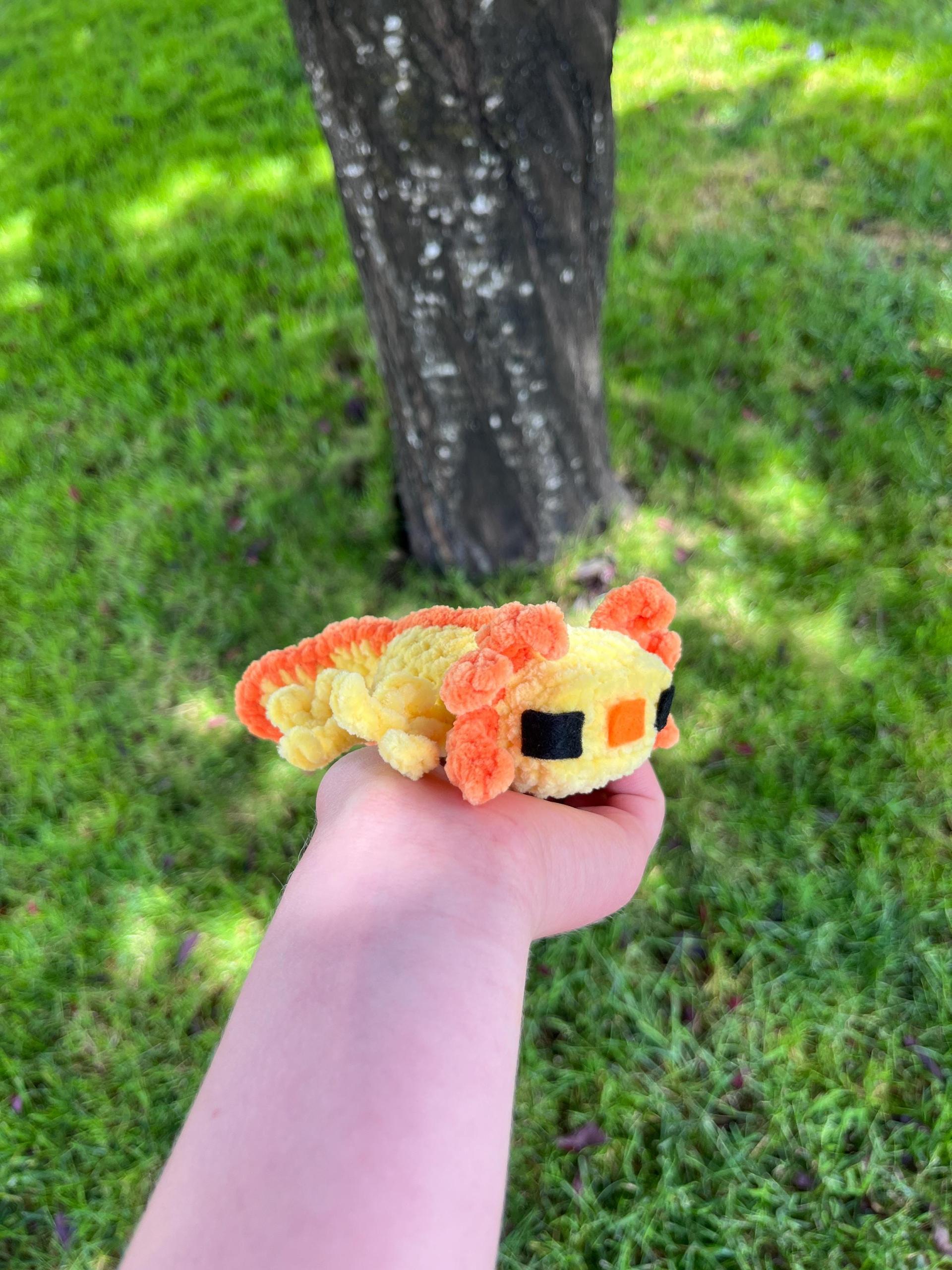 Minecraft-Inspired Baby Axolotl Crochet Plushie Stuffed Animal thumbnail 6