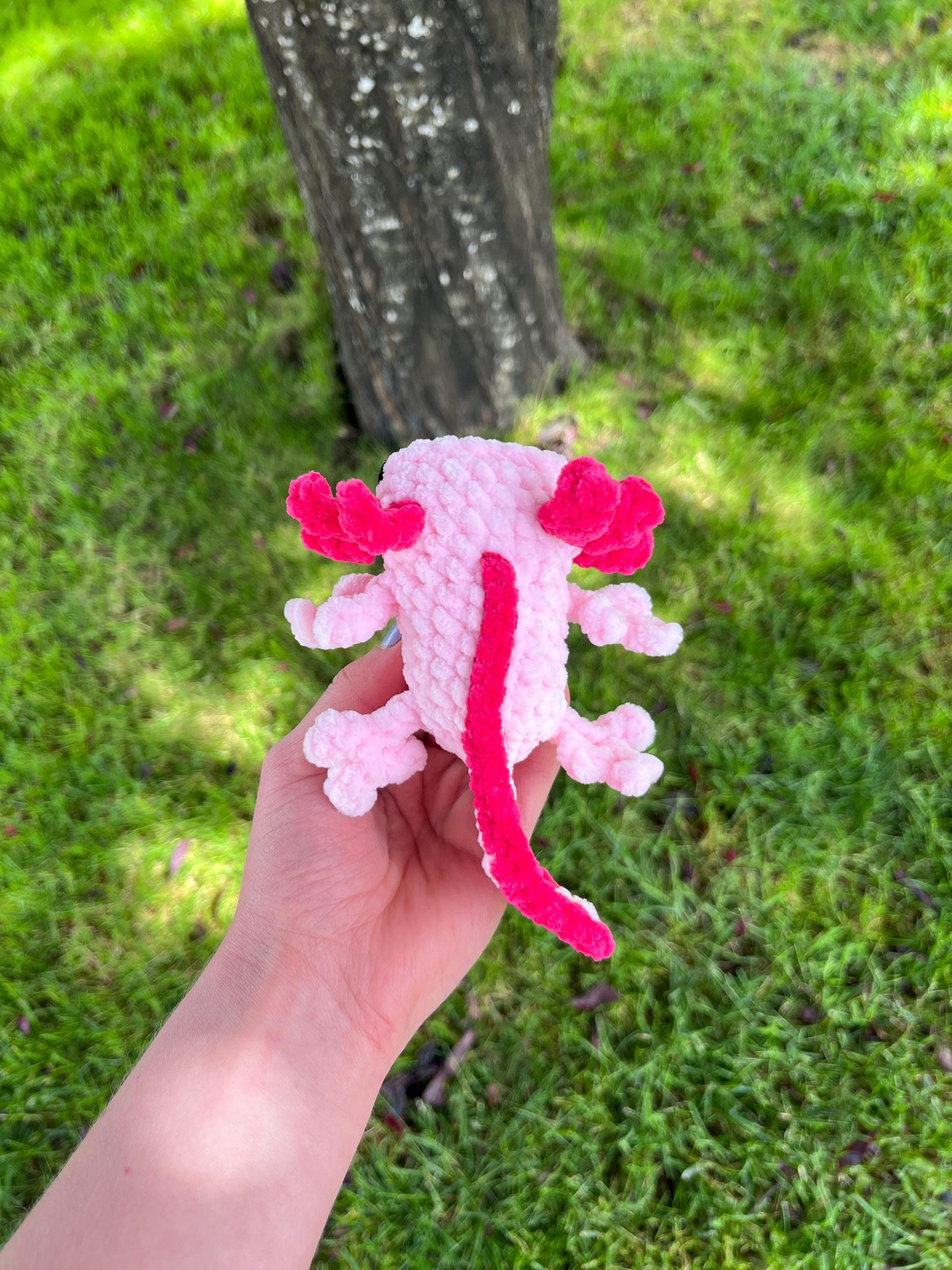 Minecraft-Inspired Baby Axolotl Crochet Plushie Stuffed Animal thumbnail 4