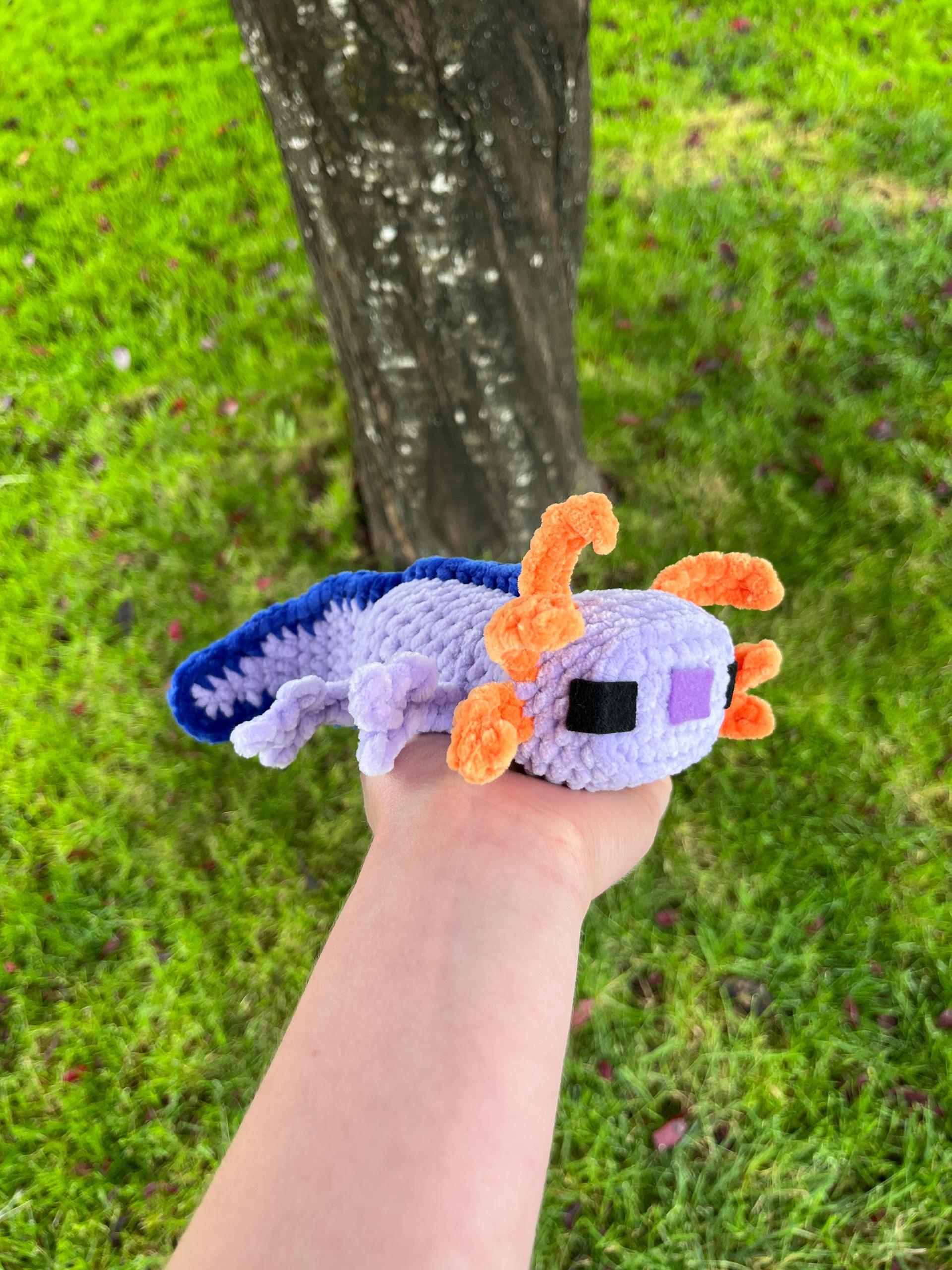 Minecraft-Inspired Axolotl Crochet Plushie Stuffed Animal thumbnail 6