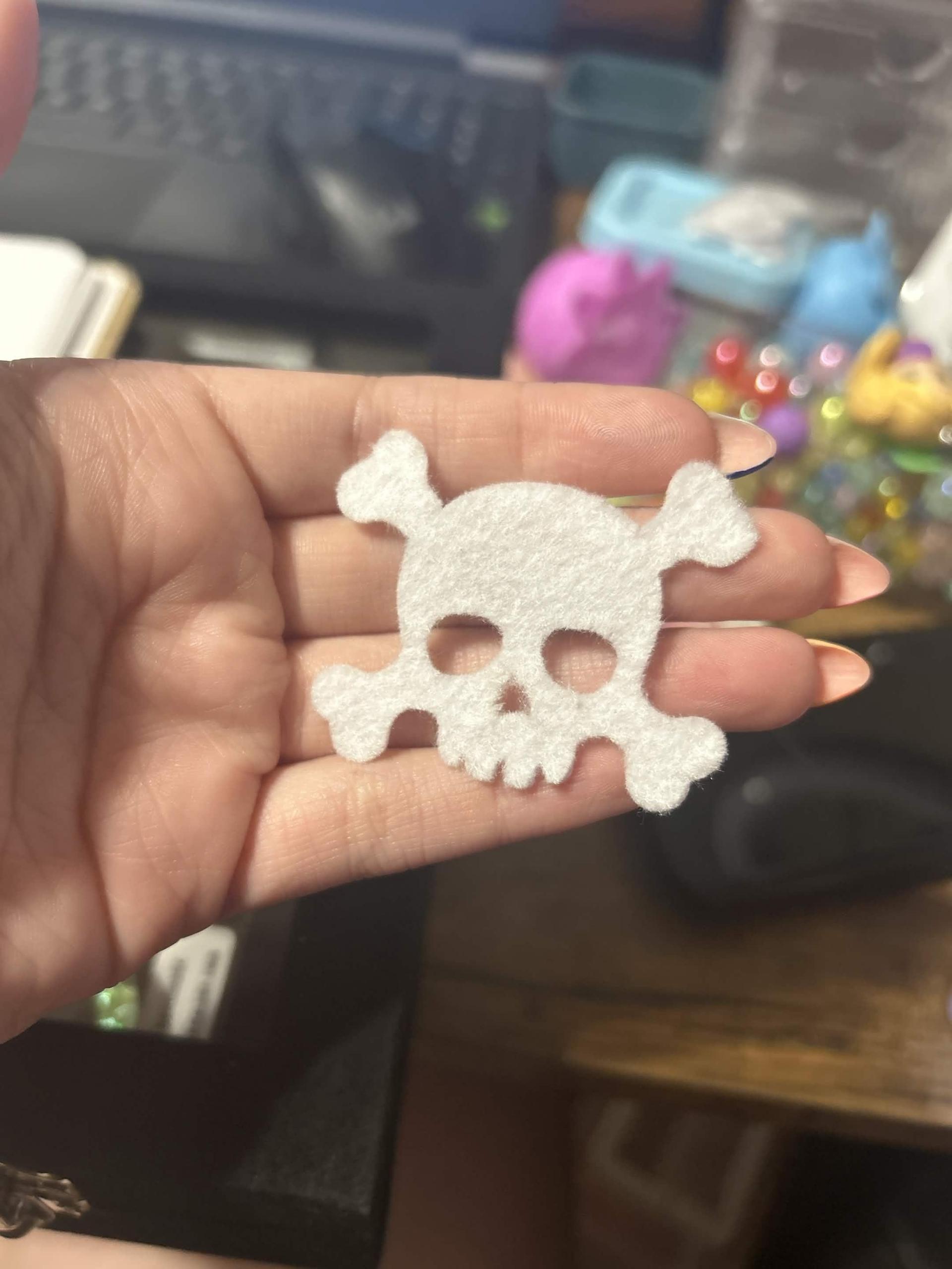 Skull and Crossbones Felt Patch