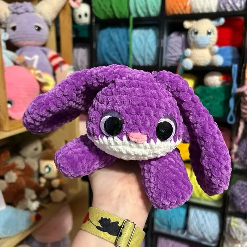 Handmade Crochet Weighted Bunny Plushie thumbnail 3
