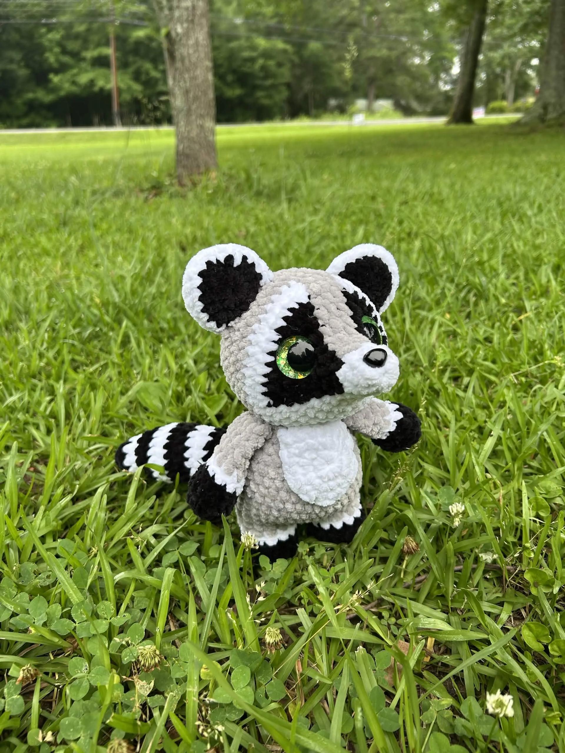 Handmade Crochet Raccoon Plushie