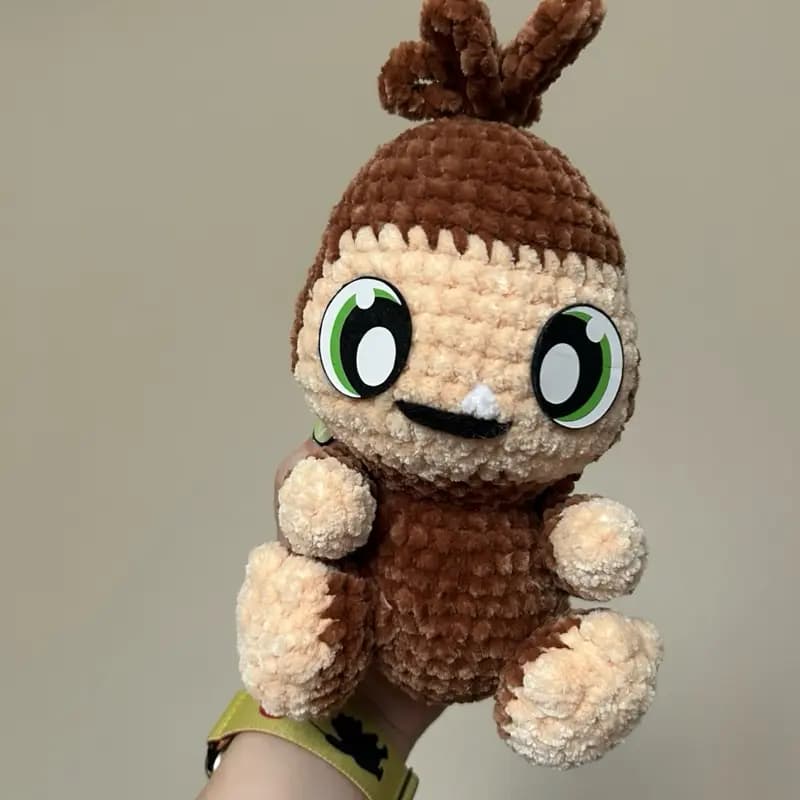 Handmade crochet Bigfoot plushie
