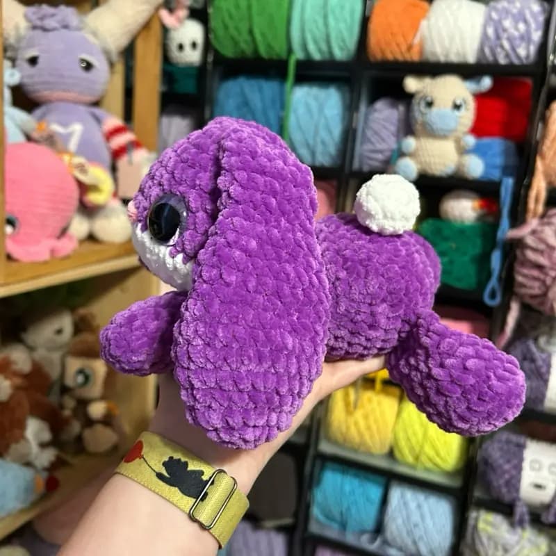 Handmade Crochet Weighted Bunny Plushie thumbnail 2