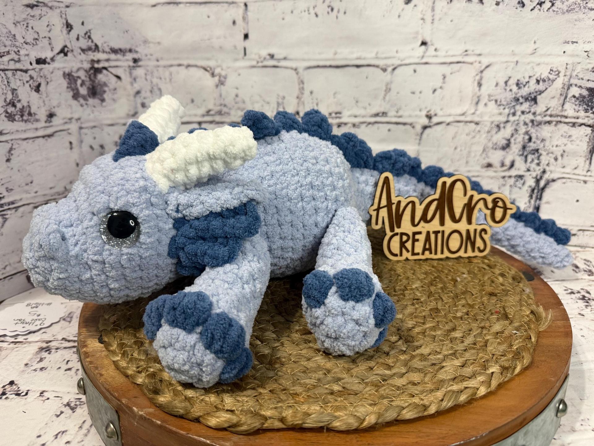 Crocheted Dragon • Mythical Amigurumi Creature • Fantasy Stuffed Animal thumbnail 4