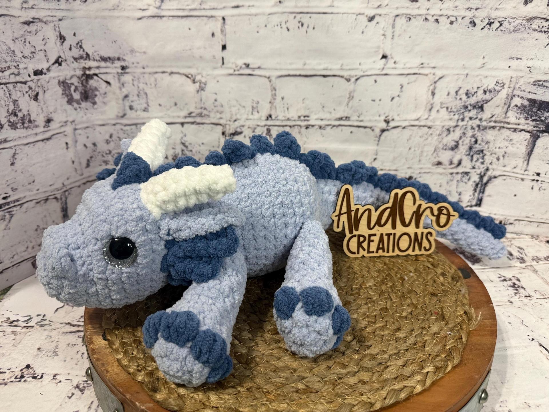 Crocheted Dragon • Mythical Amigurumi Creature • Fantasy Stuffed Animal thumbnail 9