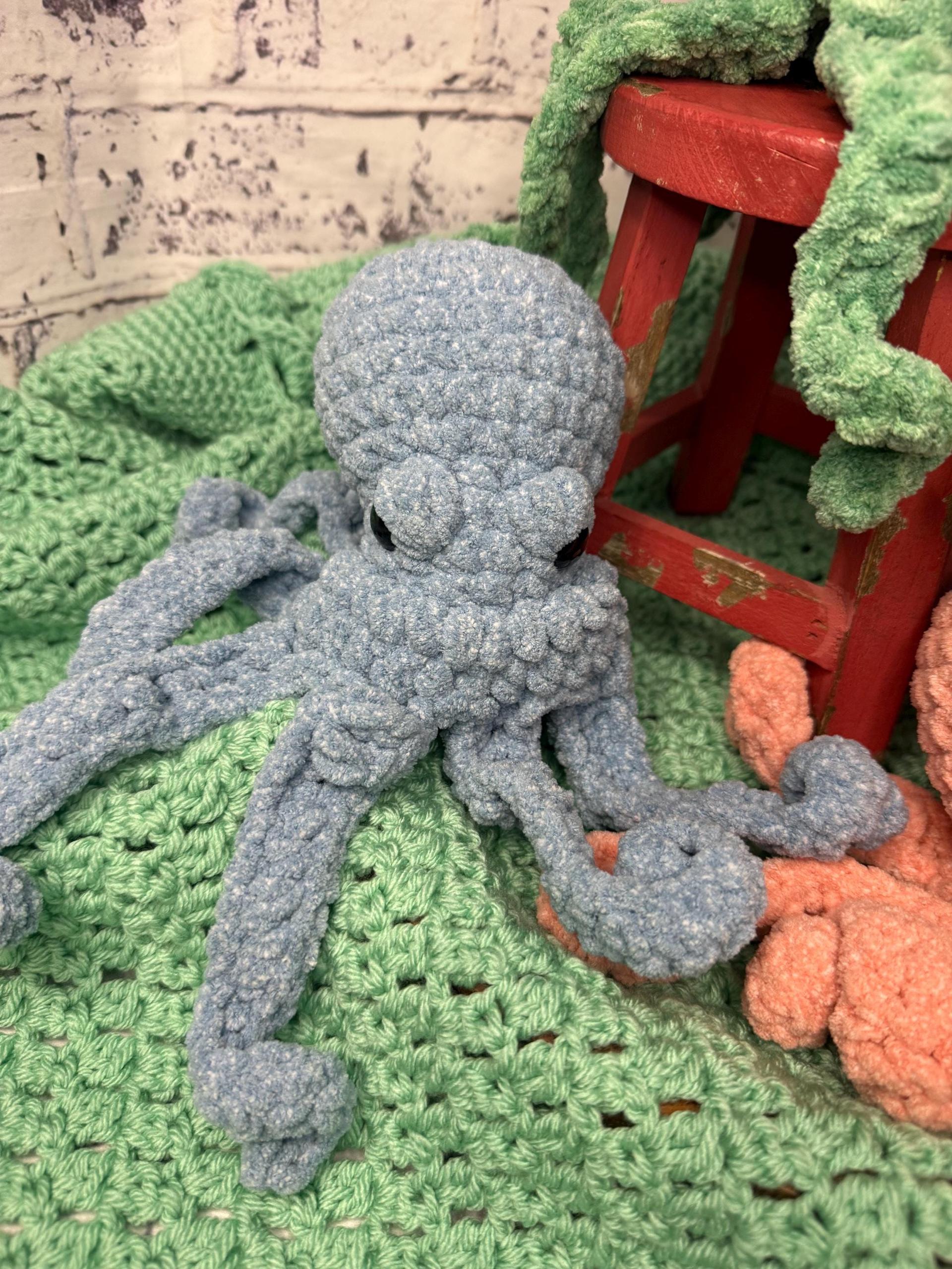 Drift the Octopus | Amigurumi | Crochet | Unique Gifts | Stuffed Animal | Snuggle | Lovey | Ocean Creature | Octopus | H thumbnail 3
