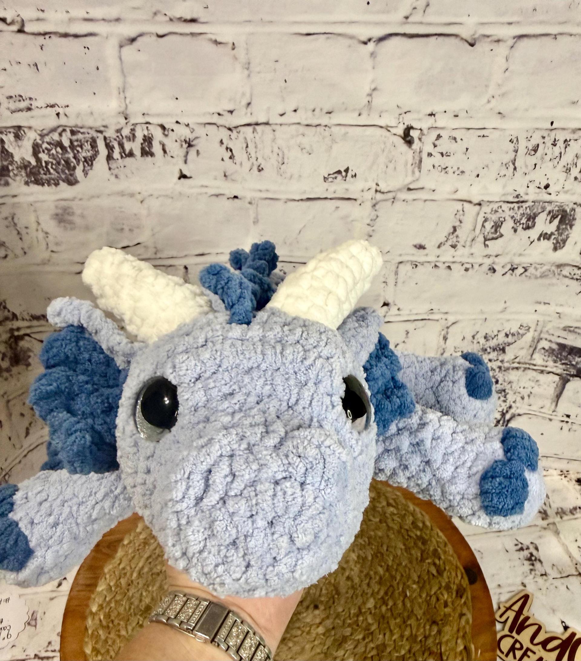 Crocheted Dragon • Mythical Amigurumi Creature • Fantasy Stuffed Animal thumbnail 3