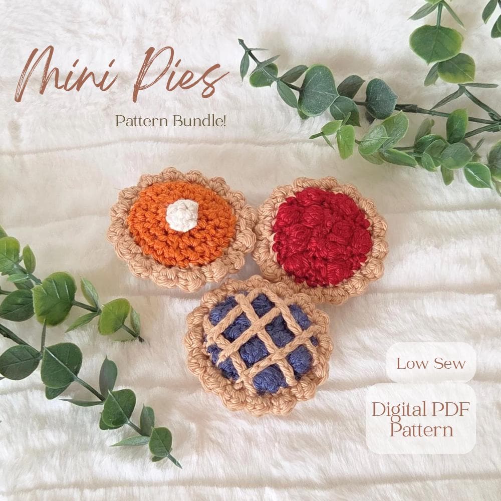 Mini Pie Crochet Pattern Bundle | Beginner Friendly (Digital PDF)