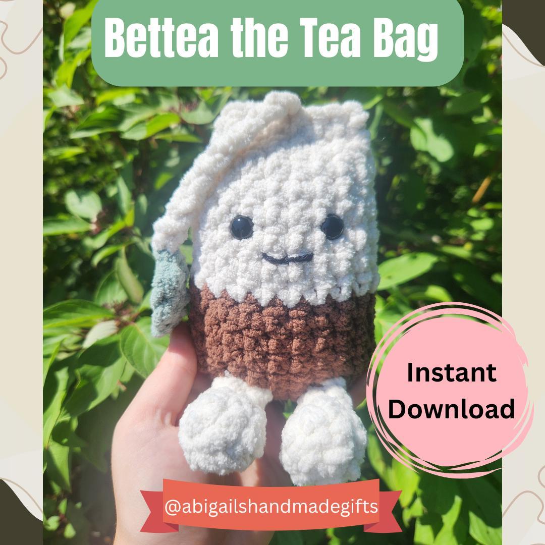Bettea the Tea Bag Crochet Pattern Beginner Friendly Low Sew Pattern with Photos