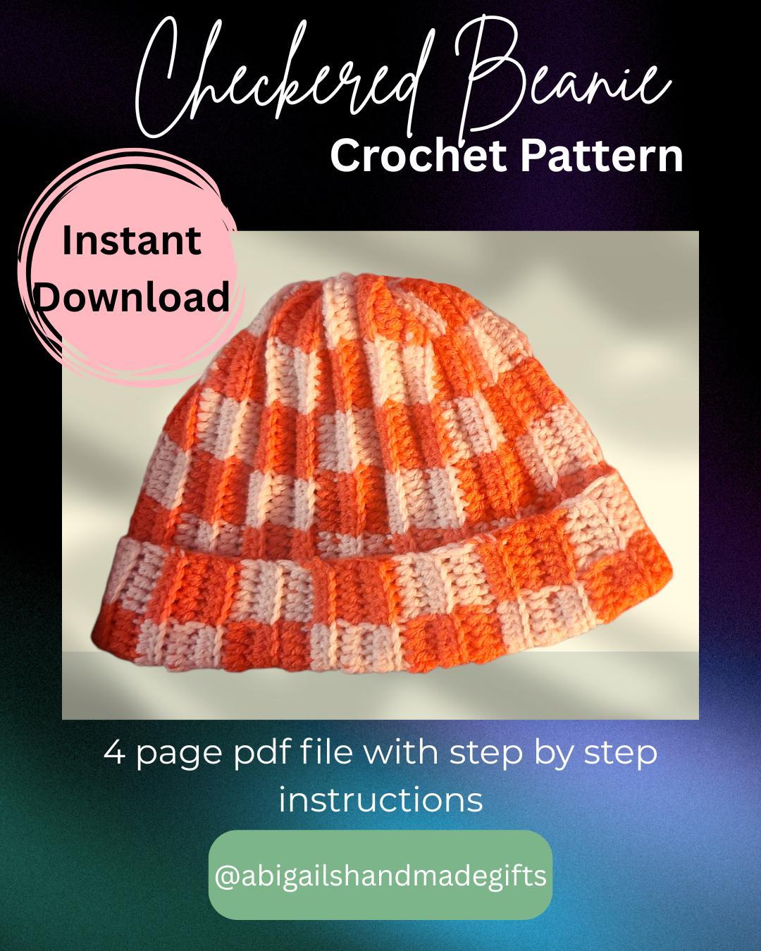 Checkered Beanie pdf Crochet pattern
