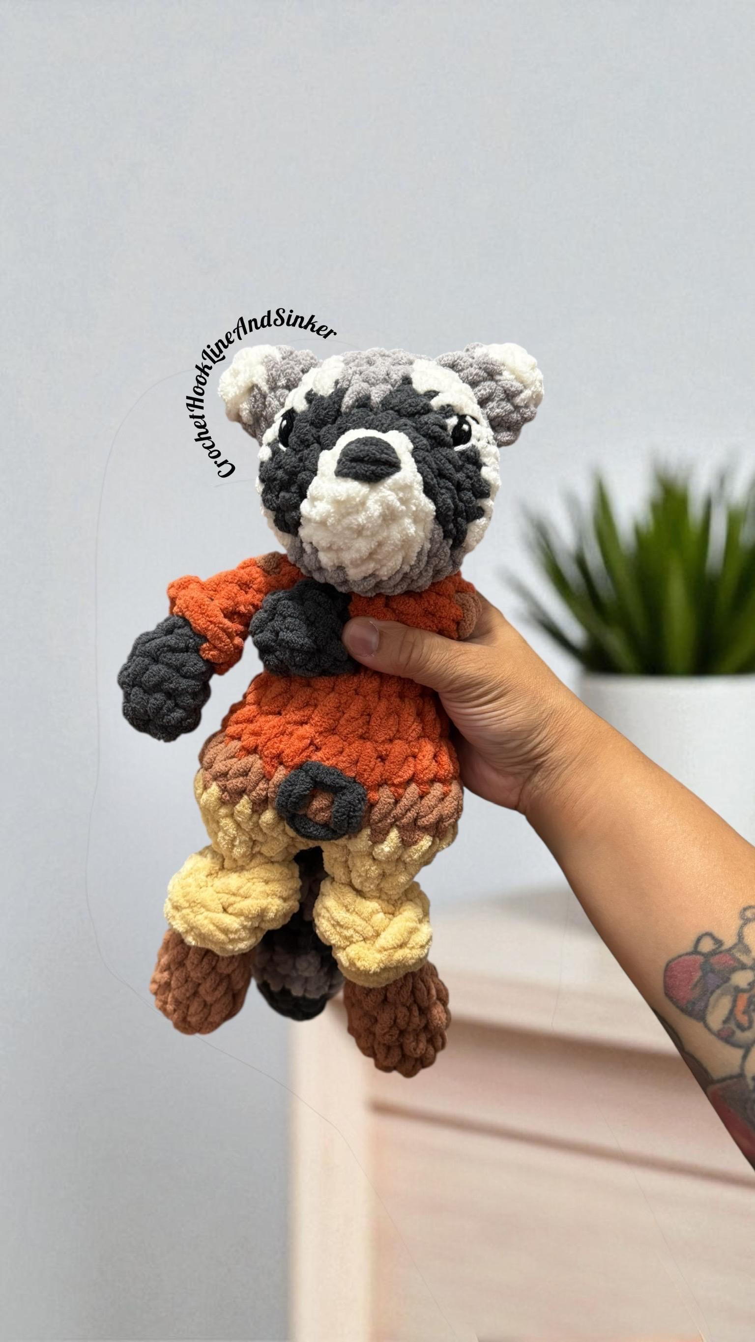 Rhodes Racoon Snuggler Plush Toy - READY TO SHIP thumbnail 3