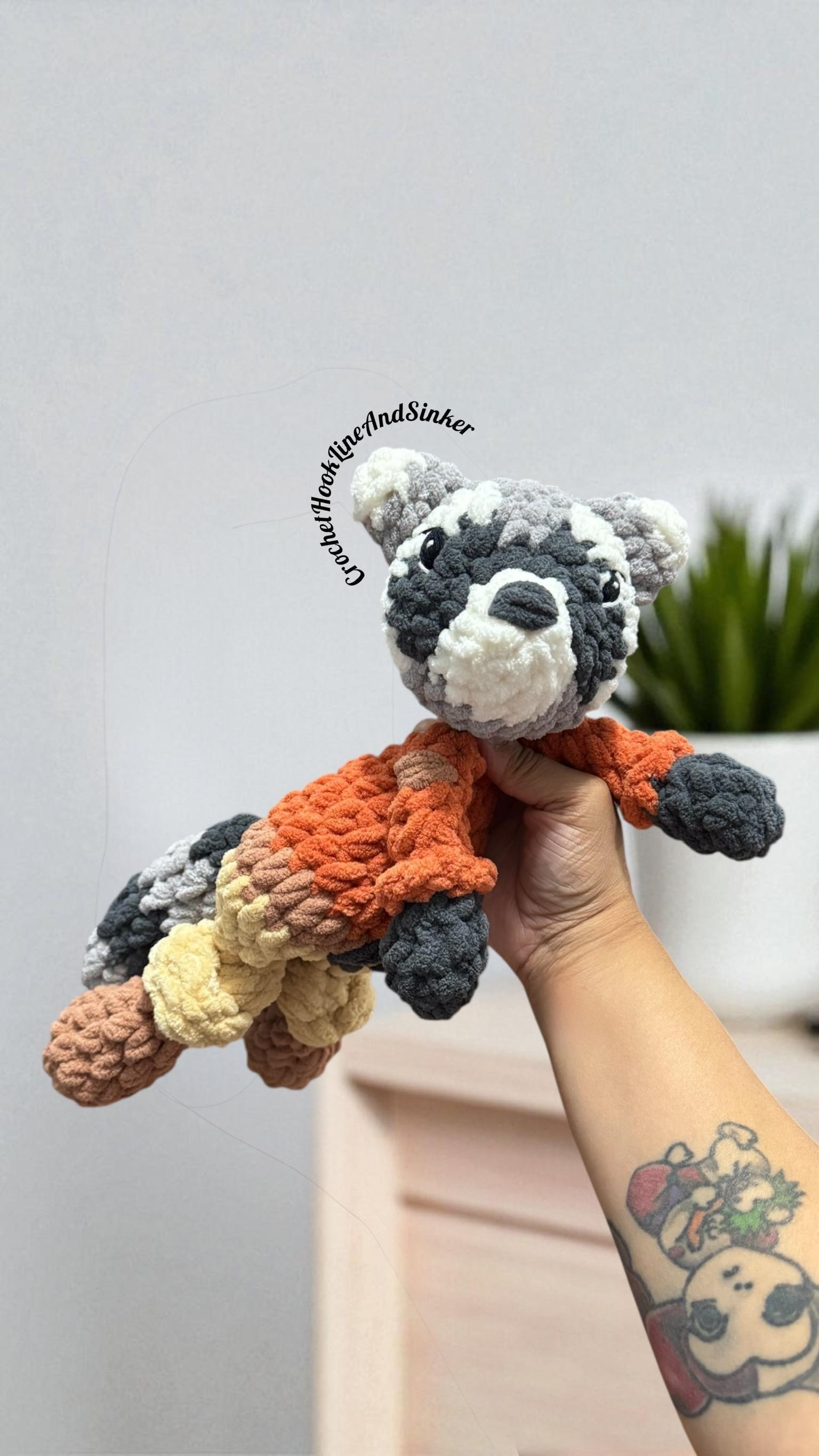 Rhodes Racoon Snuggler Plush Toy - READY TO SHIP thumbnail 2