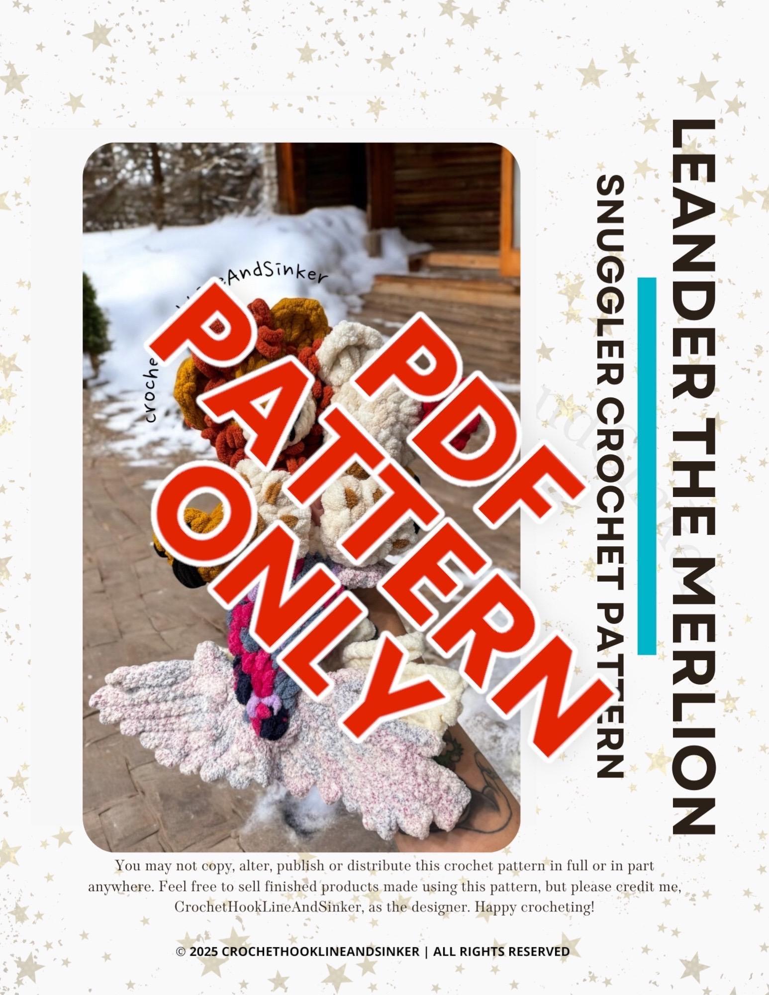 Leander the Merlion Snuggler Crochet Pattern thumbnail 2
