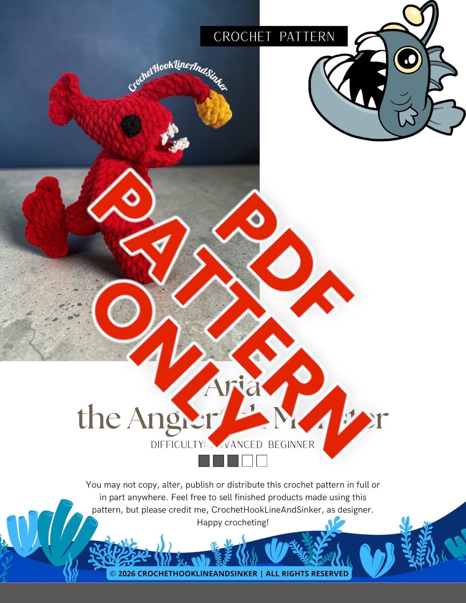Aria the Anglerfish Monster Crochet Pattern thumbnail 2