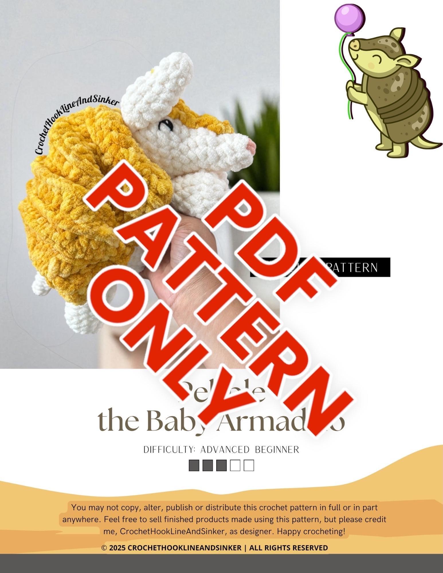 Pebble the Baby Armadillo Crochet Pattern thumbnail 2