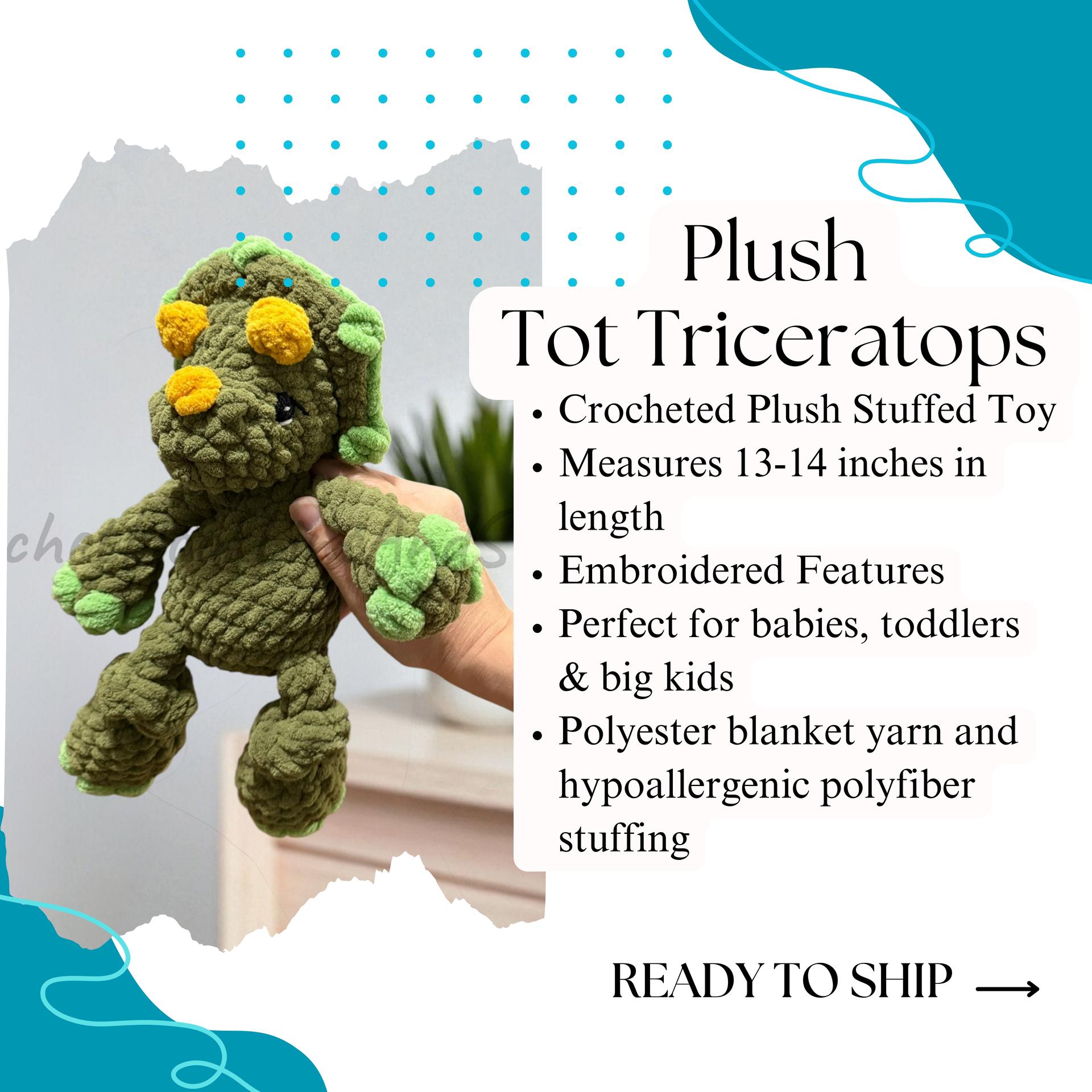 Tot Triceratops Plush Toy - READY TO SHIP