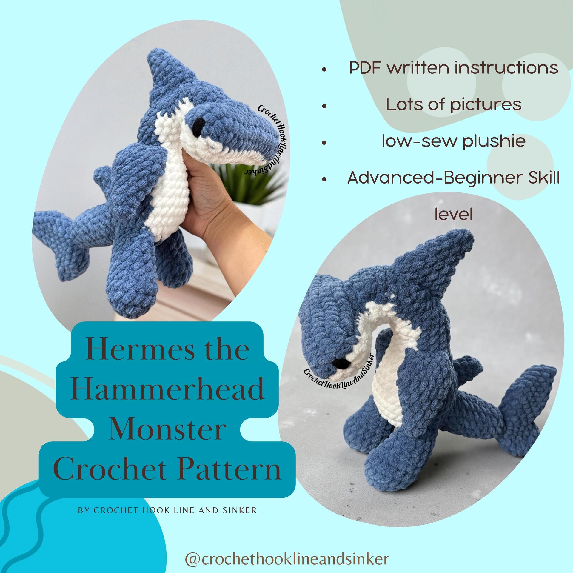 Hermes the Hammerhead Monster Crochet Pattern