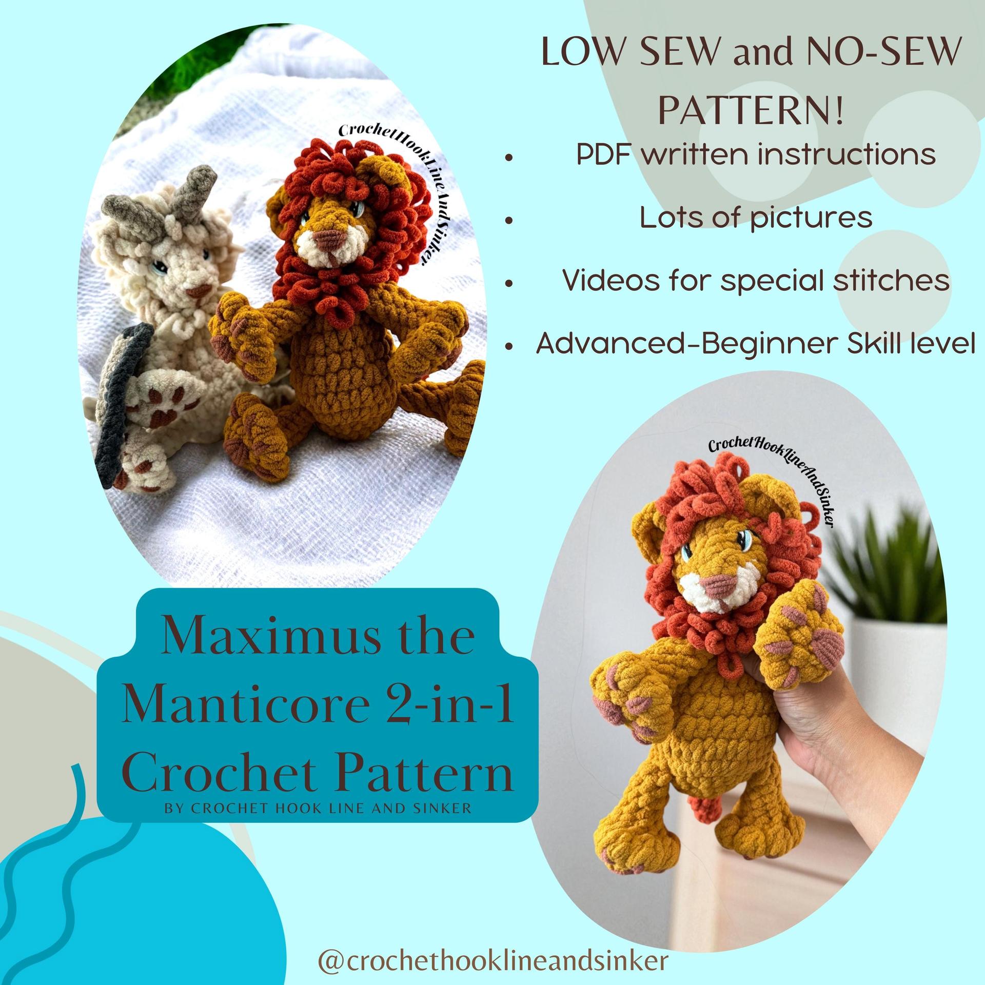 Maximus the Manticore/Lion 2-in-1 Crochet Pattern
