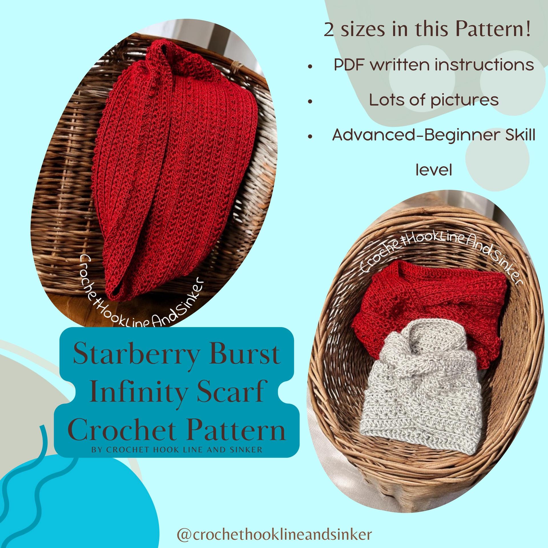The Starberry Burst Infinity Scarf Crochet Pattern