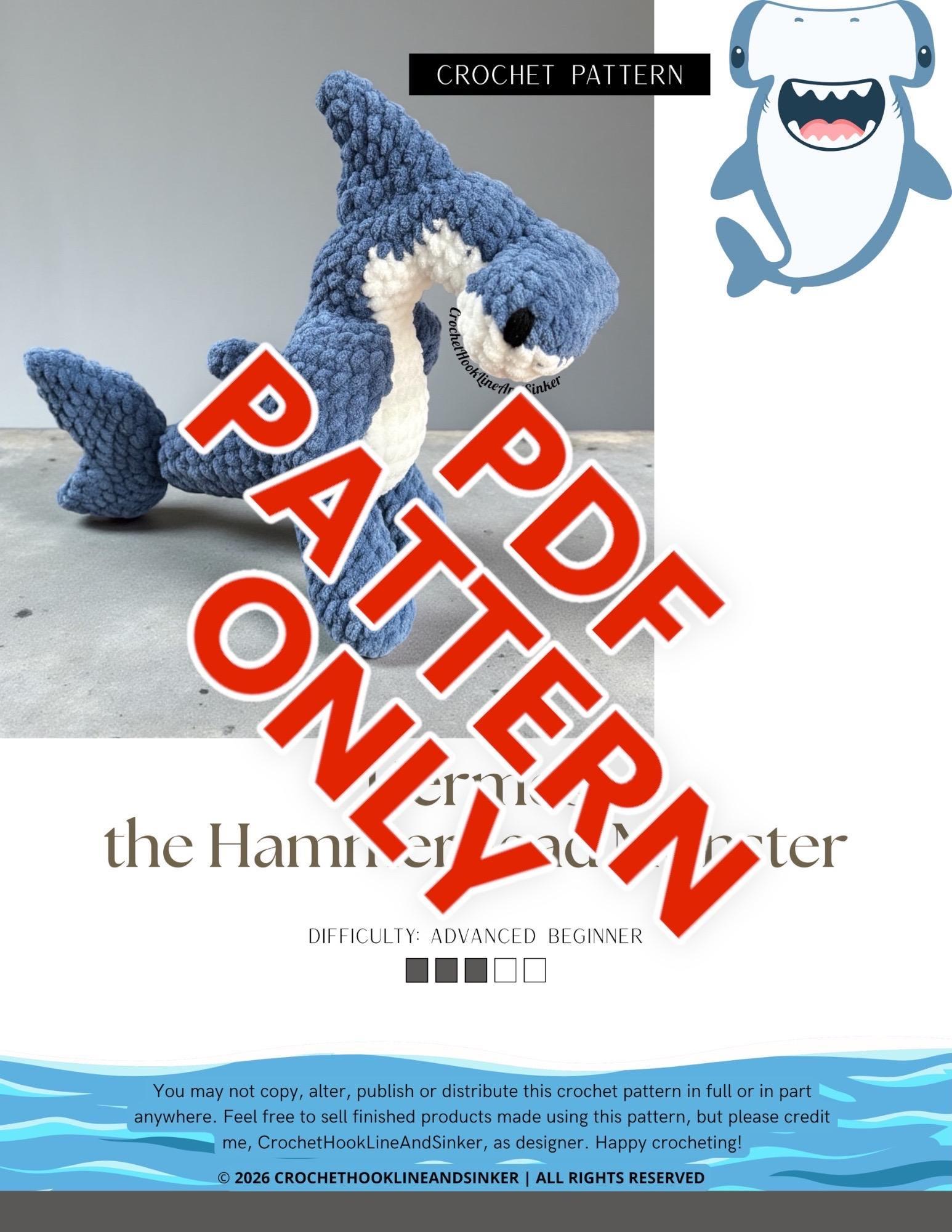 Hermes the Hammerhead Monster Crochet Pattern thumbnail 2